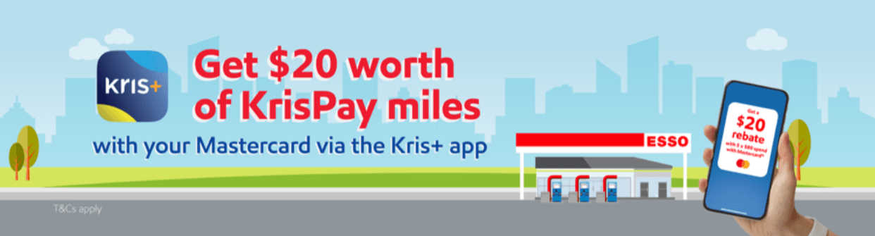 Get $20 worth of KrisPay miles with your Mastercard via the Kris+ app!