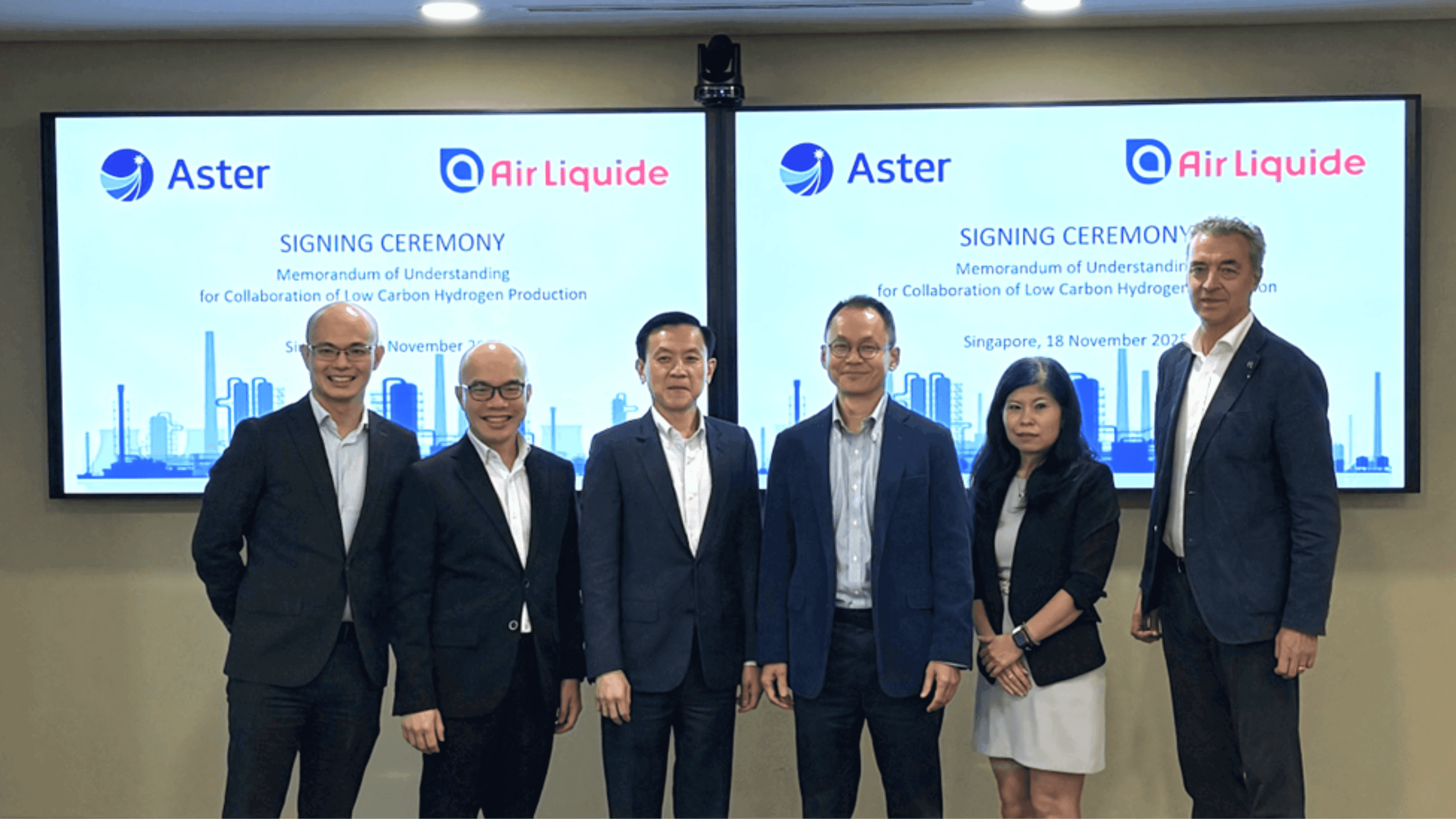 Air Liquide and Aster sign MOU to collaborate on low-carbon hydrogen production in Singapore