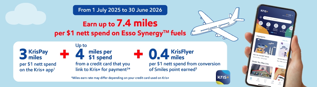 Earn up to 7.4 miles on the Kris+ app!